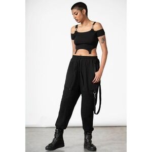 Killstar scourge joggers unisex goth sweatpants straps